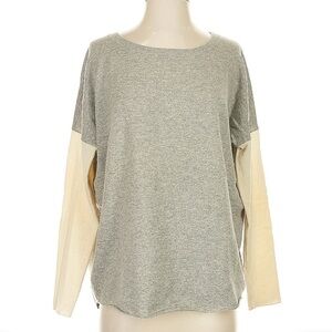 Vince Gray and Cream Long Sleeve Top